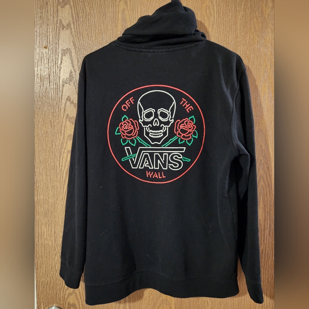 Vans Black Hooded Sweatshirt with Skull Graphic